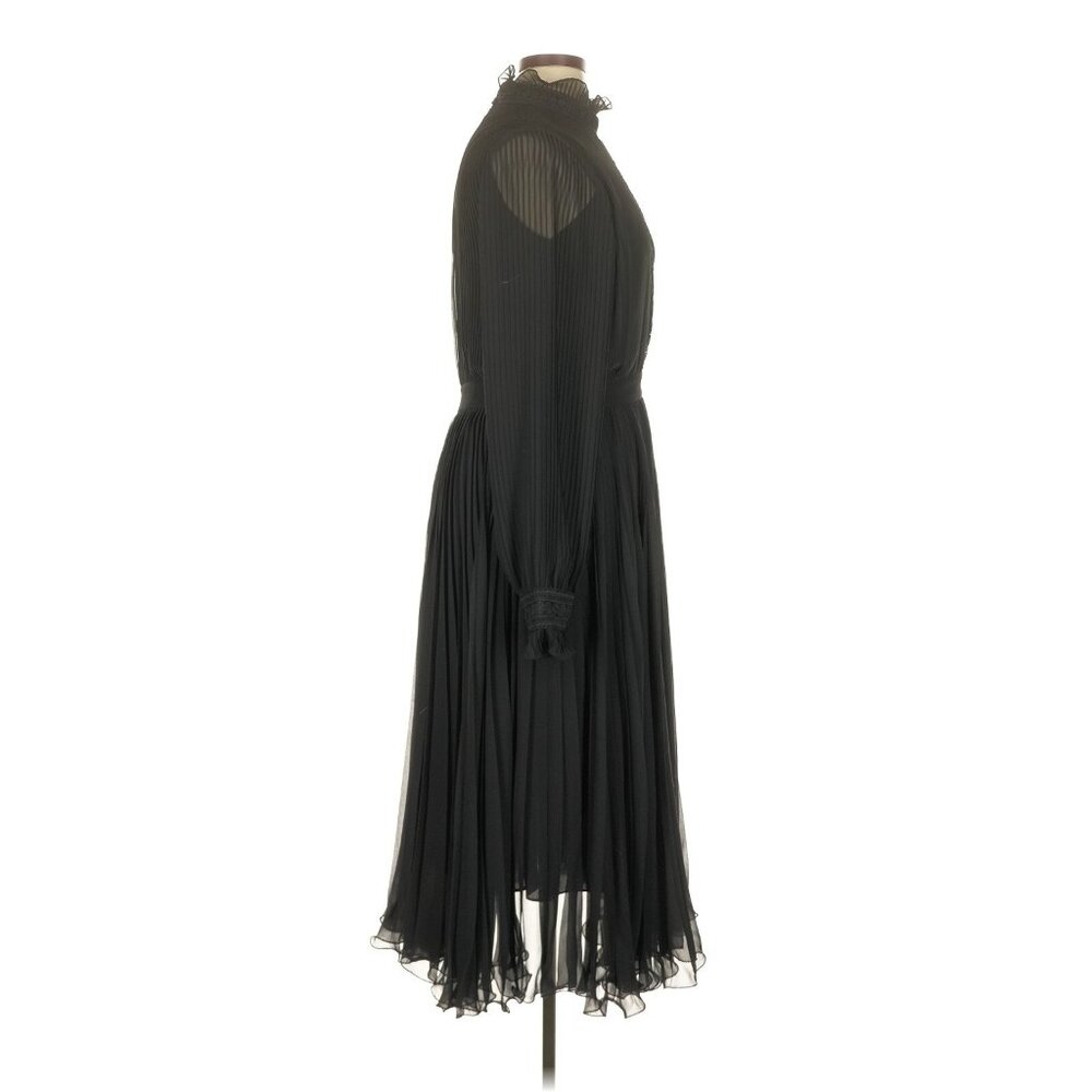 NWT Polo Ralph Lauren Anabelle Midi in Black Georgette Pleated Dress 14 $498 - Picture 9 of 10